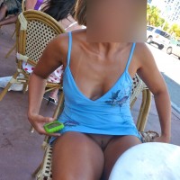 Pic #5 A Warm Day.. - Public Exhibitionist, Public Place, Big Tits, Blonde, Dressed, Pussy, Shaved