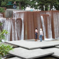 Pic #1 At The Forecourt Fountain - Public Exhibitionist, Public Place, Beautiful Ass, Blonde, Firm Ass, Hard Nipples, Long Legs, Medium Tits, Pussy, Round Ass, Wet