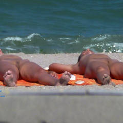 Pic #4 Two Brunette Nudists - Beach