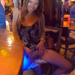 Pic #8 Flashing My Tits and Pussy in The Pub - Big Tits, Brunette, Flashing, Public Exhibitionist, Public Place, Asian