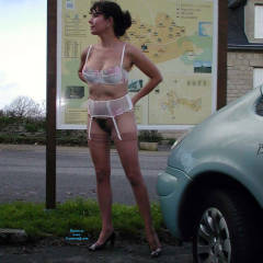 Pic #2 Locronan - Big Tits, Brunette, Flashing, Lingerie, Public Exhibitionist, Public Place, Bush Or Hairy