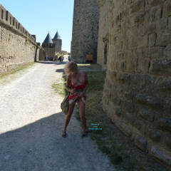 Pic #9 Nina Visits Carcassonne - Blonde, Flashing, Public Exhibitionist, Public Place