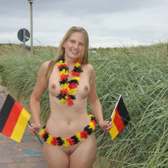 Pic #8 Bri - World Cup Special - Big Tits, Blonde, Flashing, Public Exhibitionist, Public Place, Shaved