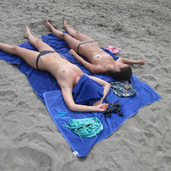 2 Topless Girls In Tenerife - Beach