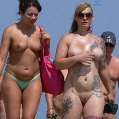 Pic #8 Like My Tattoo? - Beach, Big Tits, Tattoos, Shaved