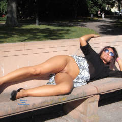 Pic #7 Without Panties In The Park Part 2 - Brunette, Public Exhibitionist, Public Place