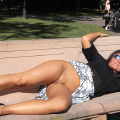 Pic #9 Without Panties In The Park Part 2 - Brunette, Public Exhibitionist, Public Place