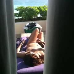 Tanning At Hotel Balcony - Outdoors