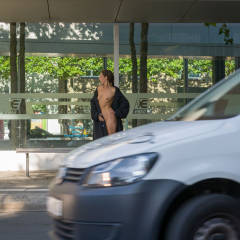 Pic #5 Bus Stop - Flashing, Public Exhibitionist, Public Place, Shaved