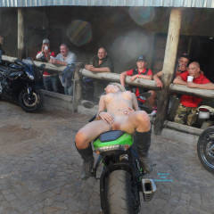 Pic #5 Bike Rally - Big Tits, Blonde, Public Exhibitionist, Public Place, Shaved