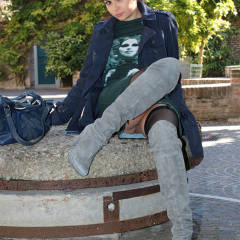 Pic #2 My Boots - Brunette, Public Exhibitionist, Public Place, Shaved