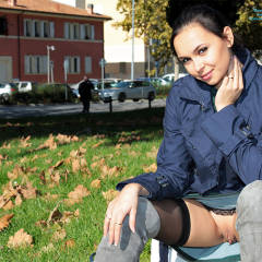 Pic #8 My Boots - Brunette, Public Exhibitionist, Public Place, Shaved