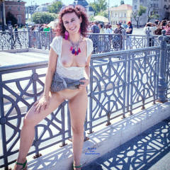 Pic #9 Lena In Budapest - Big Tits, Flashing, Public Exhibitionist, Public Place, Shaved