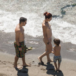 Pic #5 Topless Milf On A Beach Stroll - Beach