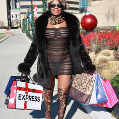 Pic #1 Holiday Shopping - See Through, Pussy, Public Exhibitionist, Flashing, Ebony, Big Tits, Wife/wives