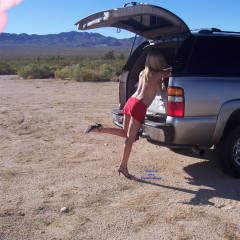 Pic #2 Fun In The Desert - Big Tits, Blonde, Public Exhibitionist, Public Place