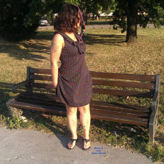 Pic #1 Summer Evening On Danube - Brunette, Public Exhibitionist, Public Place, Tattoos