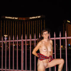 Pic #2 Taking It Off In Las Vegas - Big Tits, Brunette, Flashing, Public Exhibitionist, Public Place, Shaved