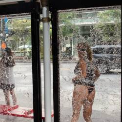 Pic #5 Flashing At The Bus Stop - Flashing, Public Exhibitionist, Public Place