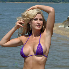 Pic #2 Valerie At The Beach - Beach, Big Tits, Bikini Voyeur, Blonde