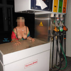 Pic #1 Gas Station - Big Tits, Public Exhibitionist, Public Place