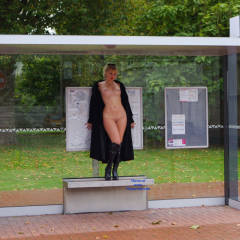 Pic #7 Creamy Gonna Take The Bus - Blonde, Flashing, Public Exhibitionist, Public Place