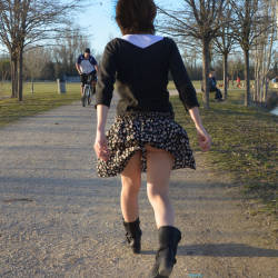 Pic #5 NIP Near The Lake - Brunette, Flashing, Public Exhibitionist, Public Place, Shaved