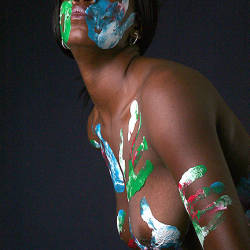 Pic #4 Body Painting Fun - Big Tits, Ebony