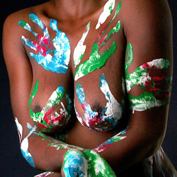 Pic #6 Body Painting Fun - Big Tits, Ebony