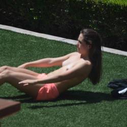 Pic #2 Sunbathing For Our Enjoyment - Medium Tits