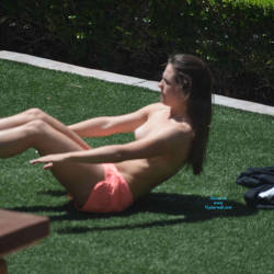 Pic #4 A Little More Of The Sunbathing - Brunette, Medium Tits