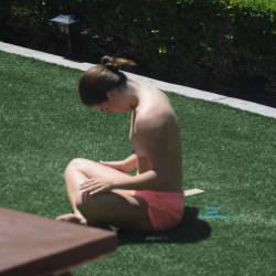 Pic #6 A Little More Of The Sunbathing - Brunette, Medium Tits