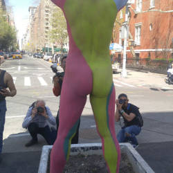 Pic #1 Naked In NYC... Broad Daylight  - Big Tits, Brunette, Public Exhibitionist, Public Place