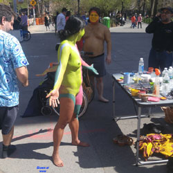 Pic #10 Naked In NYC... Broad Daylight  - Big Tits, Brunette, Public Exhibitionist, Public Place