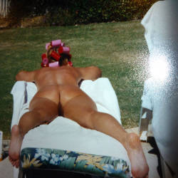 Pic #4 Lady's Nude Sunbathing - Big Tits, Mature