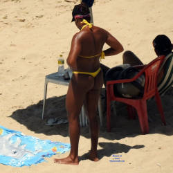 Pic #5 Yellow Bikini In Janga Beach - Beach Voyeur, Bikini Voyeur, Brunette