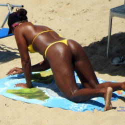 Pic #6 Yellow Bikini In Janga Beach - Beach Voyeur, Bikini Voyeur, Brunette