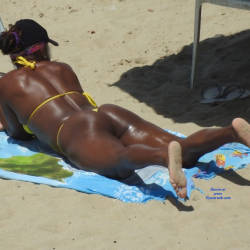 Pic #10 Yellow Bikini In Janga Beach - Beach Voyeur, Bikini Voyeur, Brunette