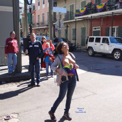 Pic #3 Madri Gras Part 3 - Big Tits, Flashing, Public Exhibitionist, Public Place