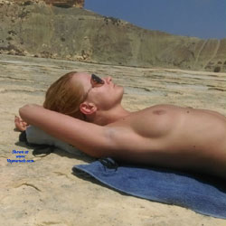 Pic #1 One Hot Polish Lady Sunbathing - Beach Voyeur