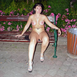 Pic #1 I Always Like To Go Nude 3 - Public Place, Flashing, Public Exhibitionist, Brunette, Big Tits, Tattoos