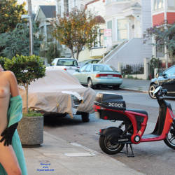 Pic #4 Nude In The Street (Part One) - Big Tits, Public Exhibitionist, Flashing, Outdoors, Public Place, Shaved