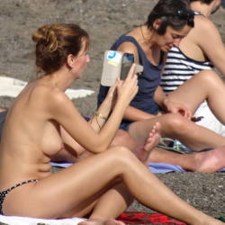 Pic #9 Reading Topless On The Beach - Big Tits, Outdoors, Beach Voyeur