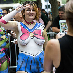 Body Painting In A NY Park - Nude Girls, Big Tits, Public Exhibitionist, Public Place