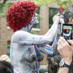 Pic #3 Body Painting In A NY Park - Nude Girls, Big Tits, Public Exhibitionist, Public Place