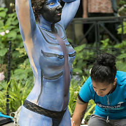 Pic #7 Body Painting In A NY Park - Nude Girls, Big Tits, Public Exhibitionist, Public Place