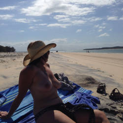 Pic #1 Beach Fun - Beach, Big Tits, Brunette, Outdoors