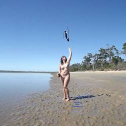 Pic #3 Beach Fun - Beach, Big Tits, Brunette, Outdoors