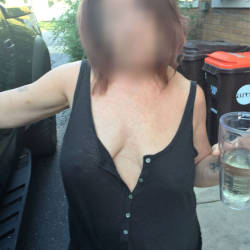 Pic #3 First Time Posting - Big Tits, Public Exhibitionist, See Through, Flashing, Public Place