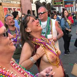 Pic #1 Mardi Gras 2017 - Topless Girls, Big Tits, Public Exhibitionist, Outdoors, Public Place